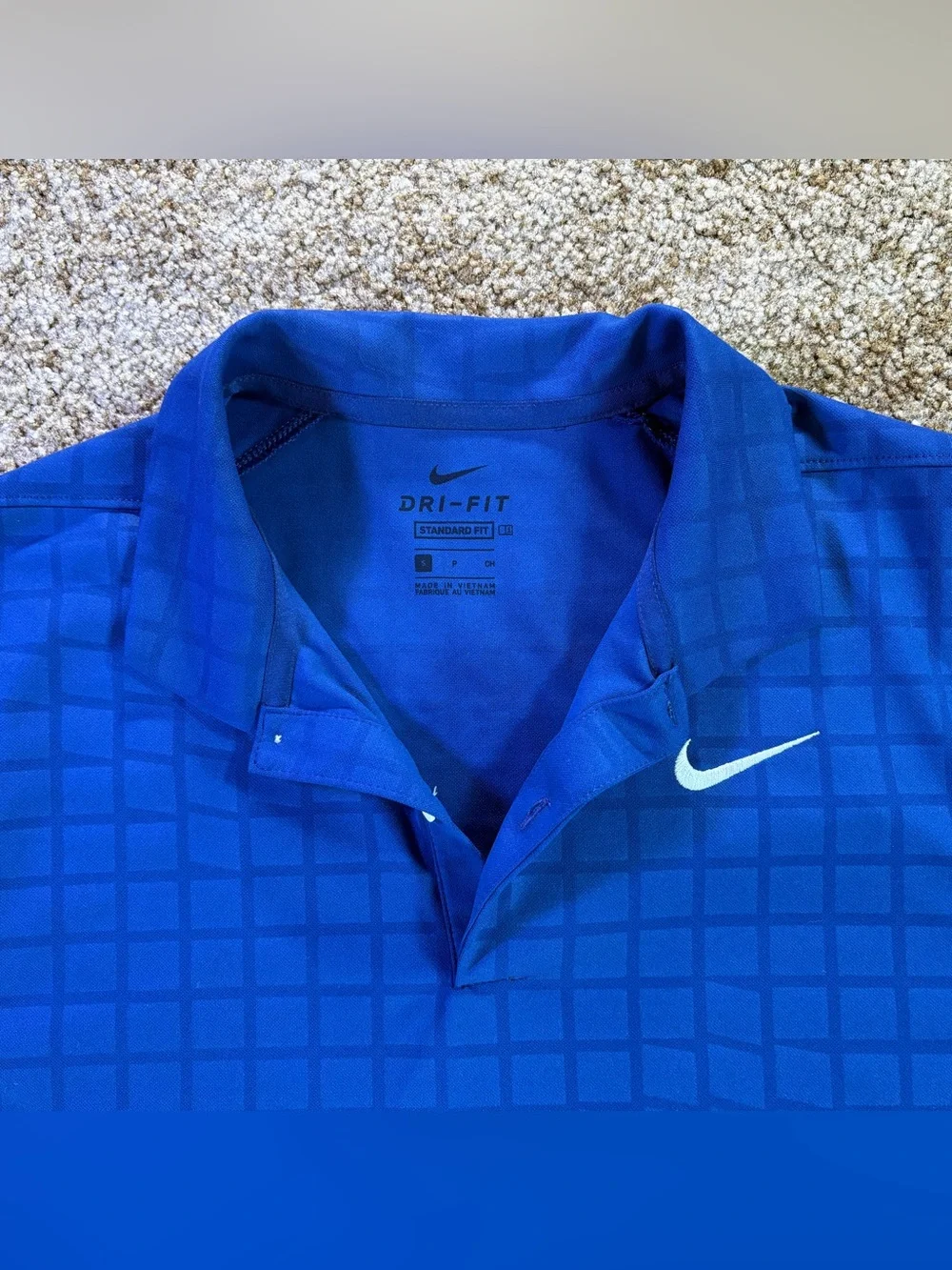 Nike Dri-FIT Golf Polo Shirt Blue‎ Checkered Men’s Size Small Standard Fit NWT